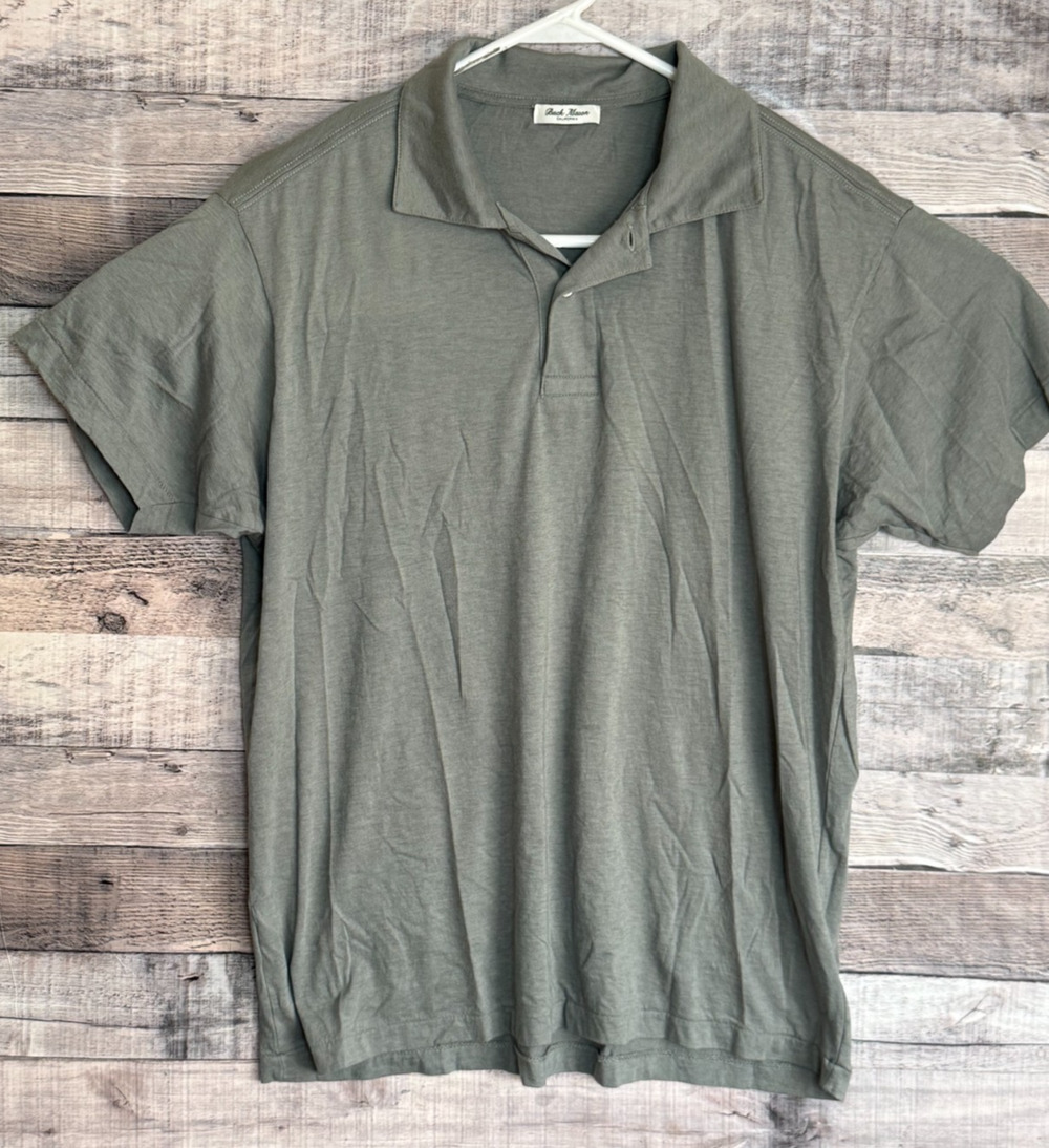 Buck Mason Como Cashmere Cotton Knit Polo Shirt Mens Medium Gray Preppy